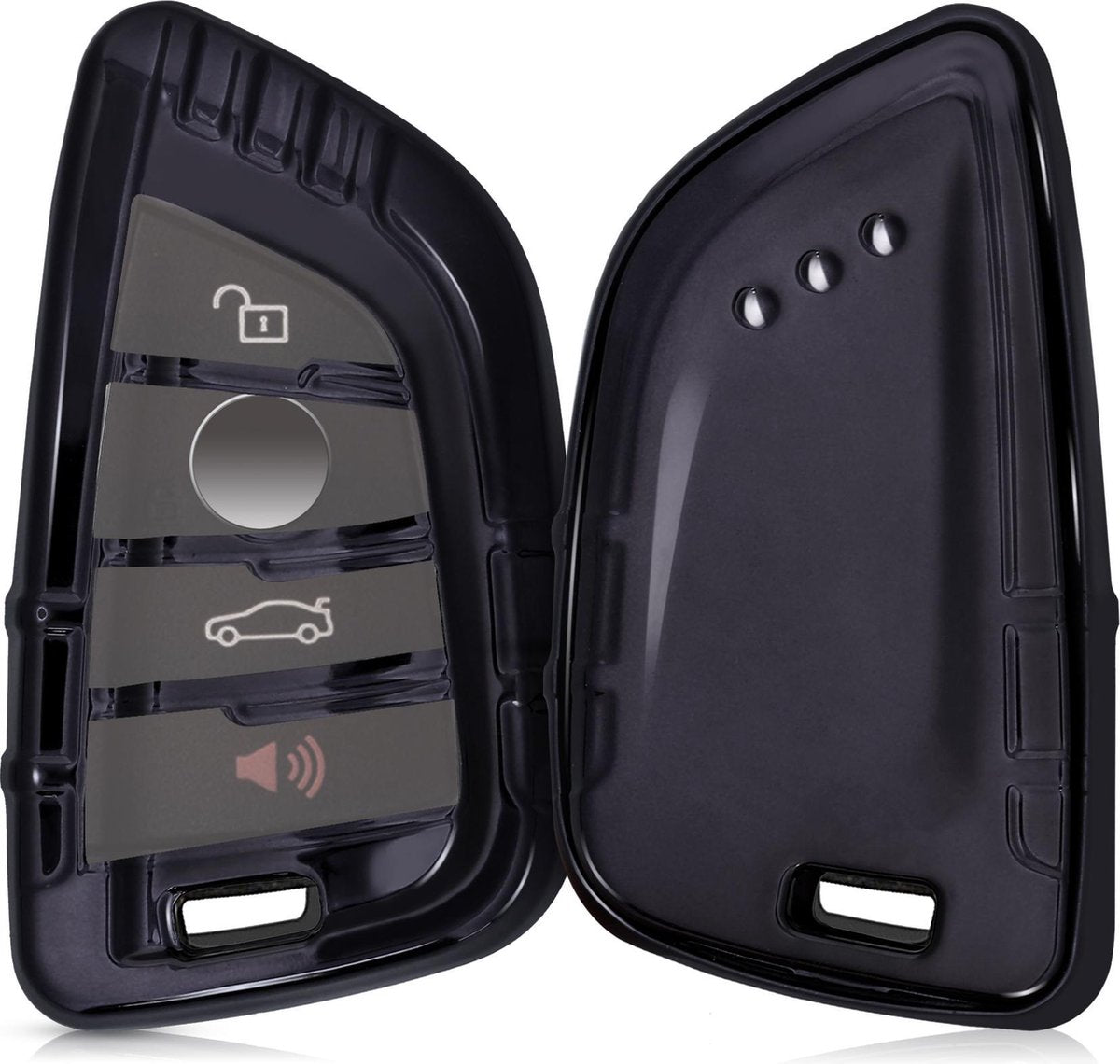 kwmobile autosleutelbehuizing voor BMW 3-4-knops Smart Key autosleutel - Sleutelbehuizing autosleutel - Sleutelhoes in hoogglans zwart