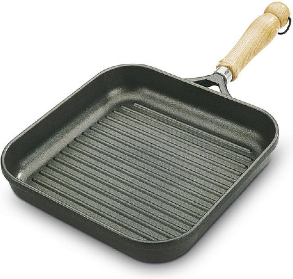Berndes Grillpan - Bonanza - Essenhouten Steel - 28 x 28 cm - Grijs