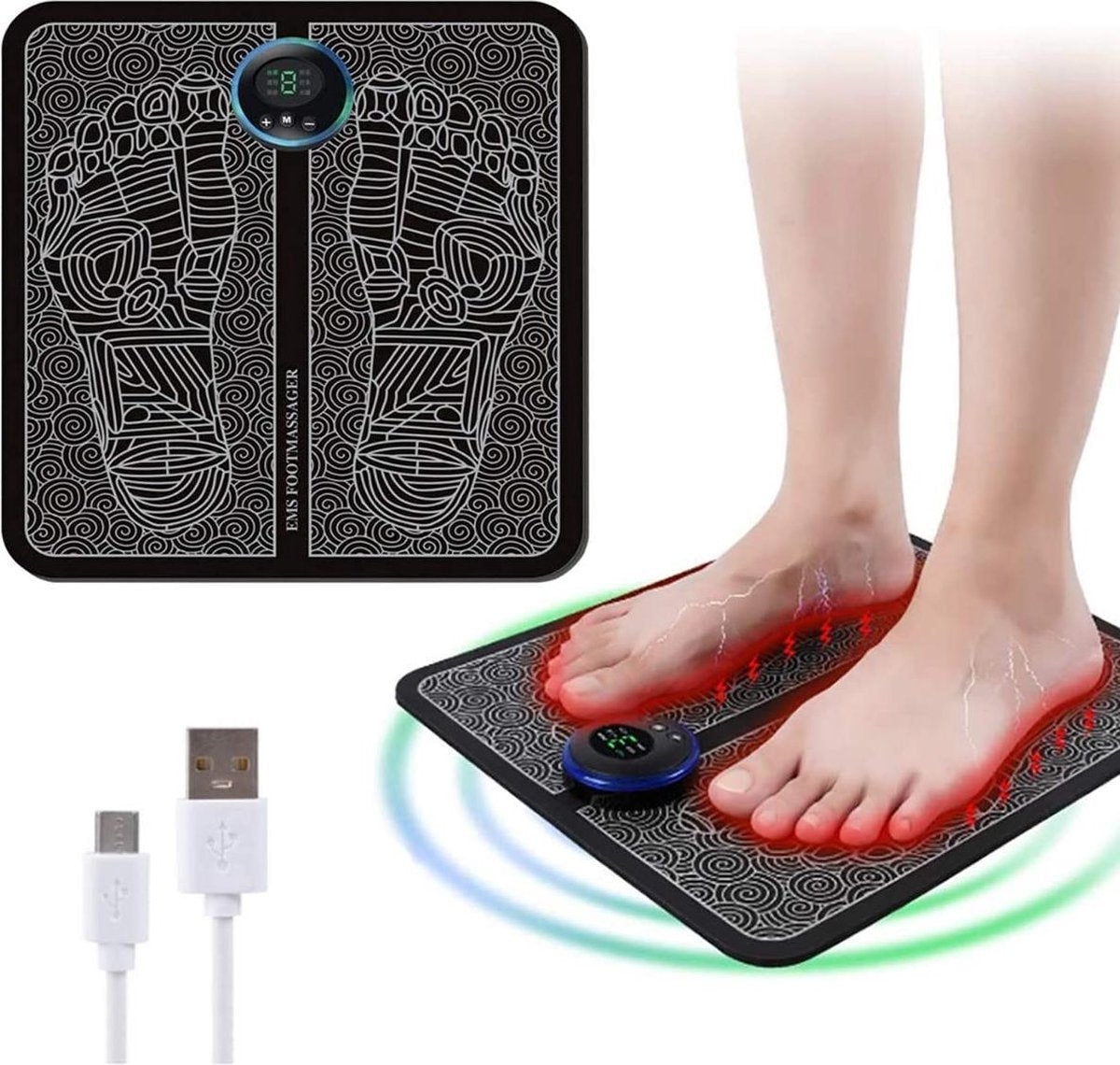 Voetmassage-apparaat - Zinaps EMS voet massager elektrische voet massager EMS been Reshaping football elektrische massager bevordert de bloedcirculatie verlicht spierpijn (knop