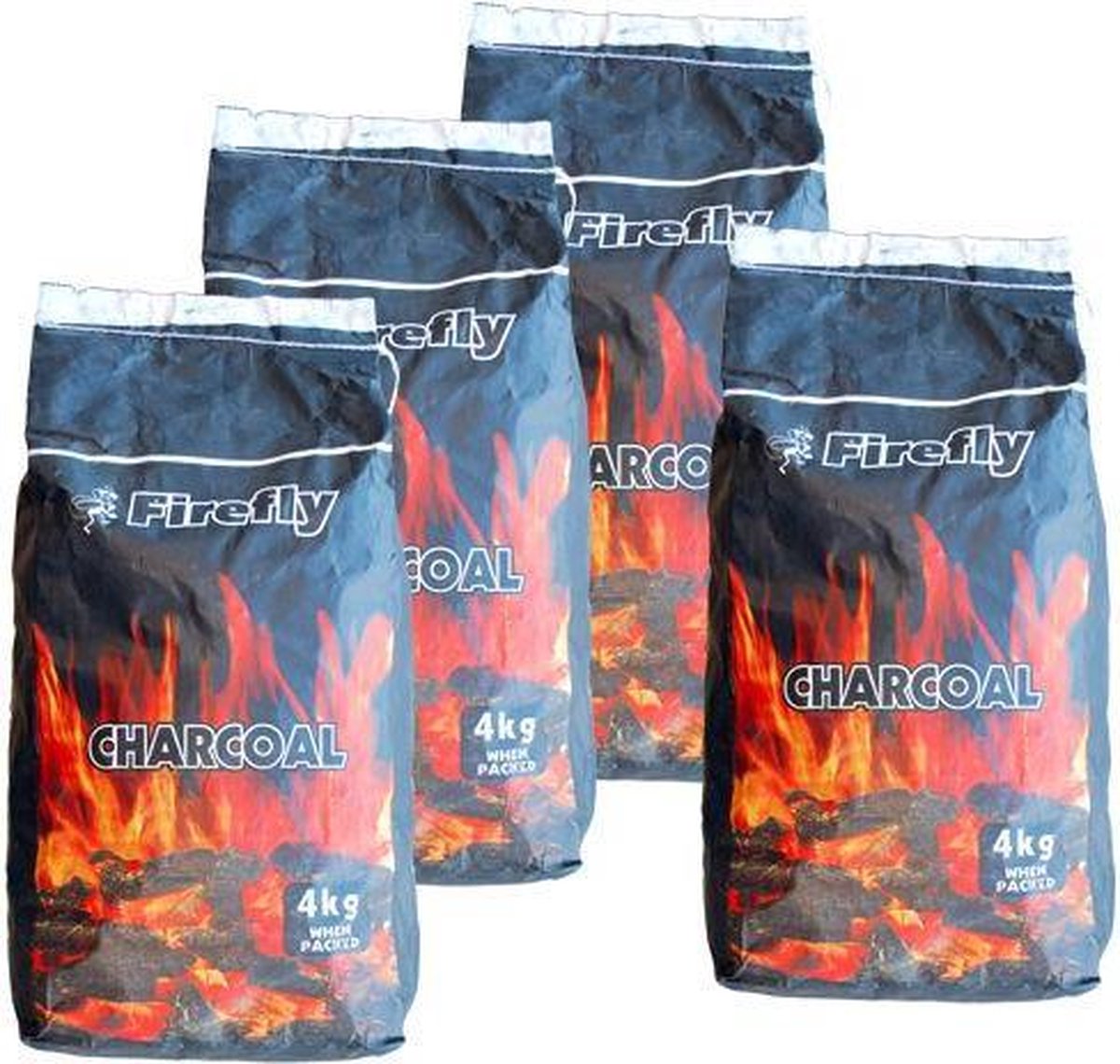 4 x 4kg Houtskool black wattle - Prodica Holland - houtskool voor de BBQ