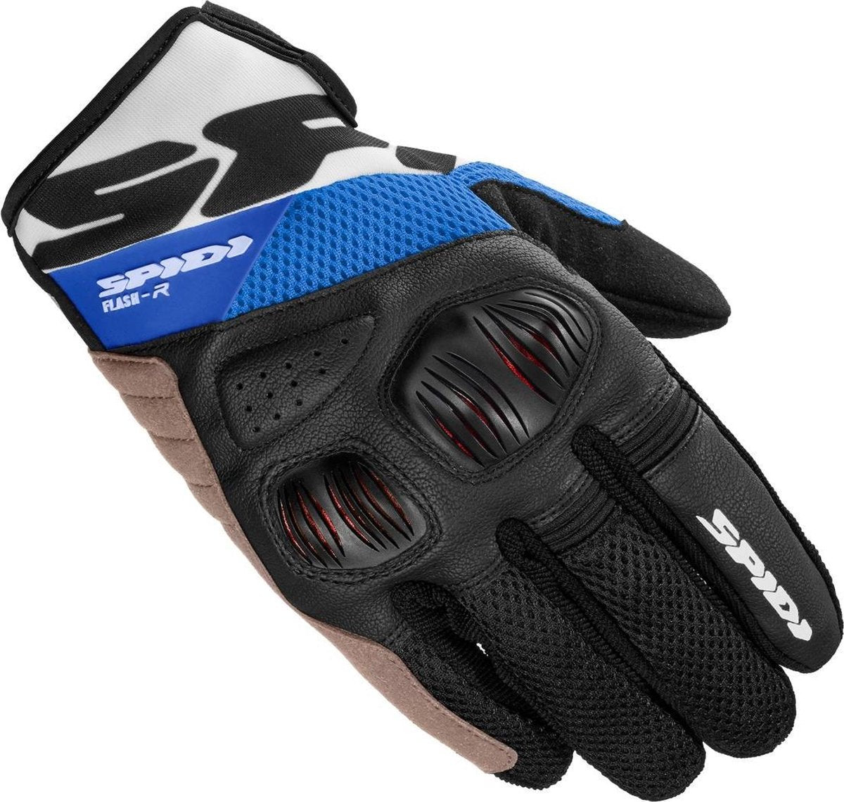 SPIDI FLASH R EVO K BLACK BLUE MOTORCYCLE GLOVES L