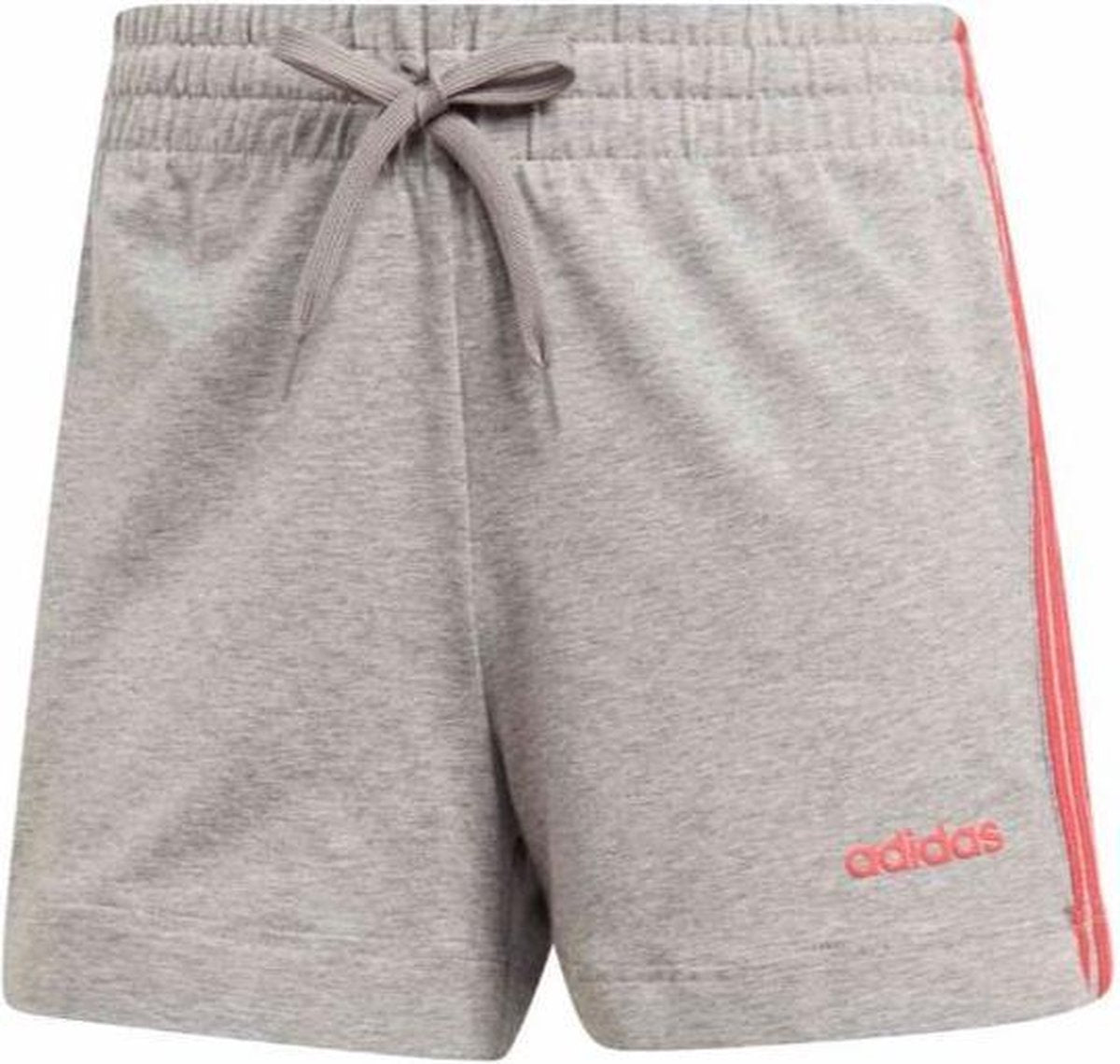 adidas W E 3S Short Dames Sportbroek - Medium Grey Heather/Prism Pink - Maat XS