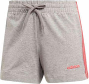 adidas W E 3S Short Dames Sportbroek - Medium Grey Heather/Prism Pink - Maat XS