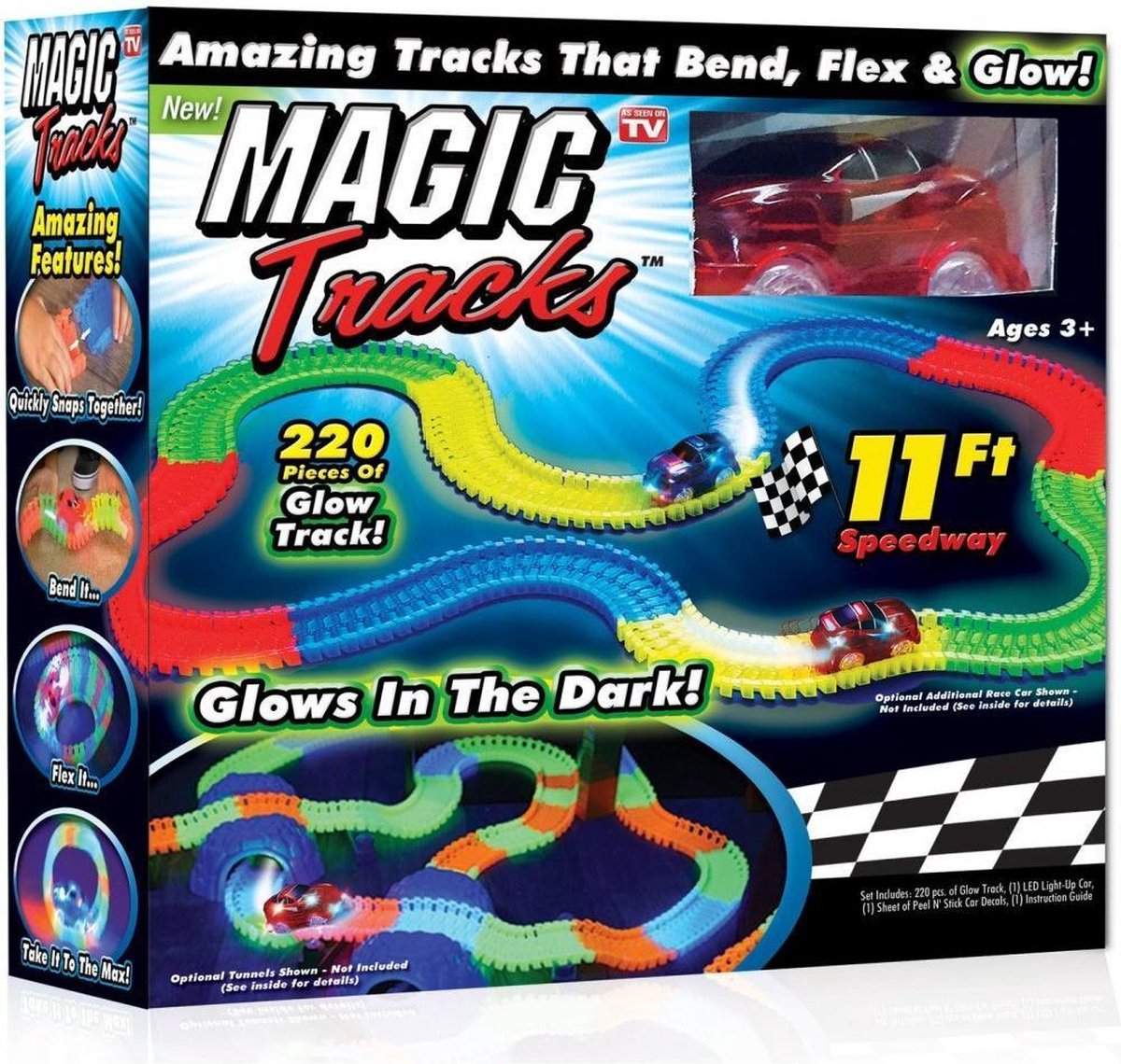 Magic Tracks Track Glow In The Dark Raceaan + Auto + Licht