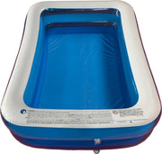 Opblaasbaar Zwembad Rechthoekig Blauw - 200x150x50 Kinderbad - Familie bad - Zwemparadijs - opblaas zwembad in tuin - met leegloop ventiel