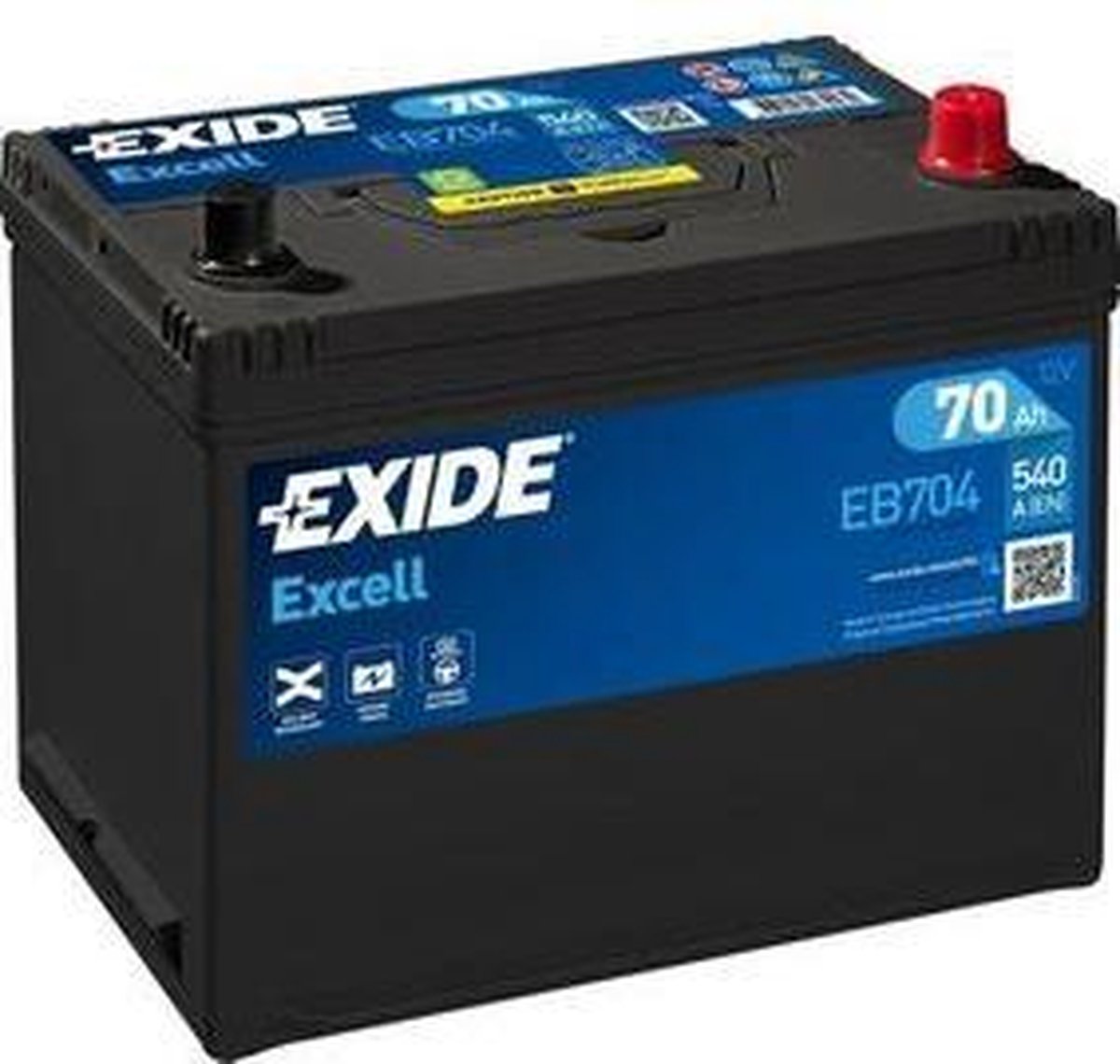 Exide Technologies EB704 Excell 12V 70Ah 540A Auto Accu 3661024034432
