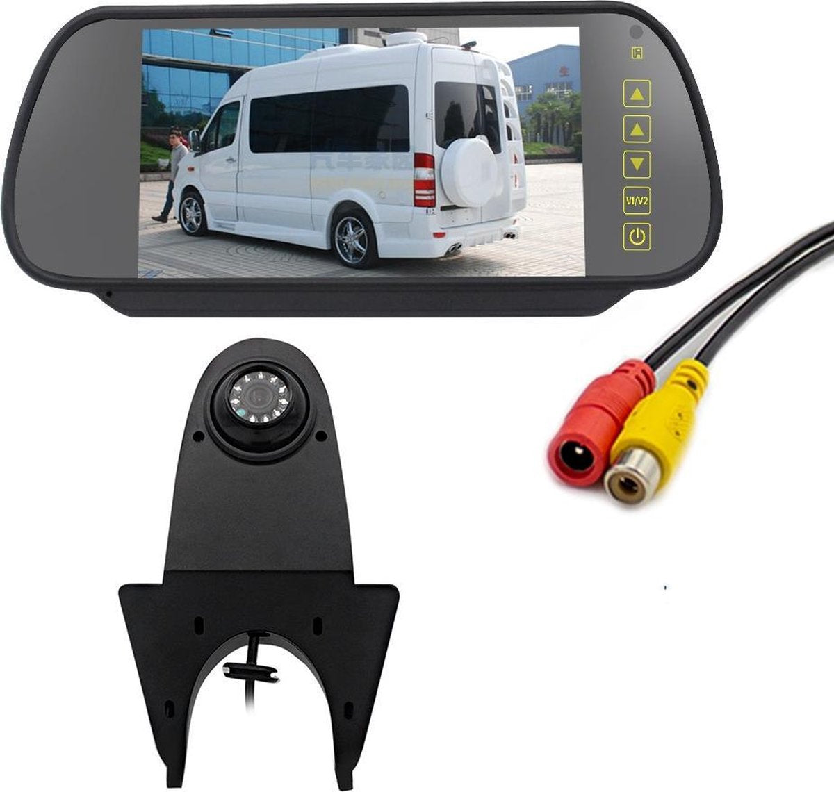 PZ506 Auto waterdichte achteruitrijcamera + 7 inch achteruitkijkmonitor voor Mercedes Benz