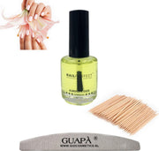 GUAPÀ® Nagelriemolie Almond 5 ml | Cuticle Oil + Nagelvijl 100/180 + Cuticle Pusher | Nagelriem Duwer