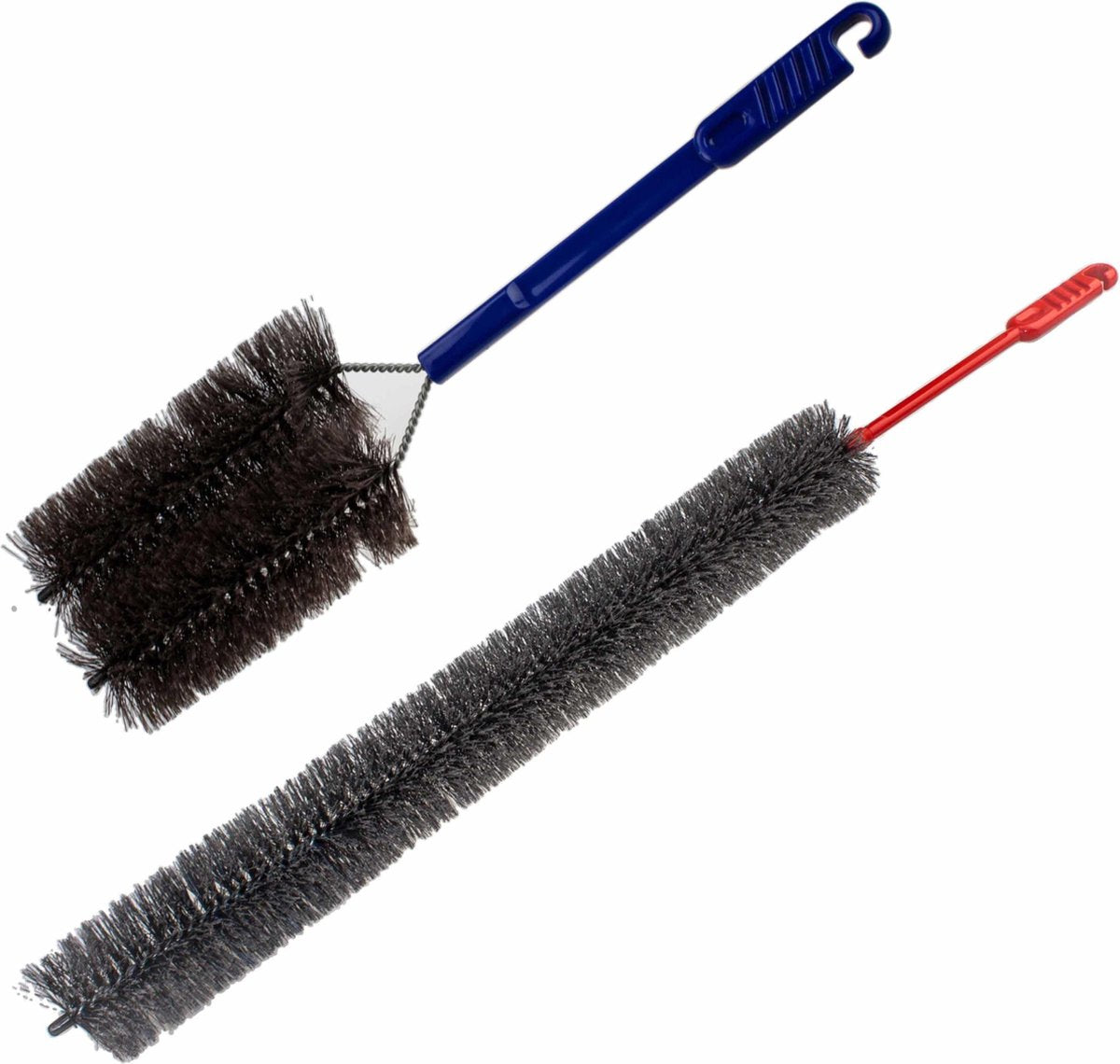 Kunststof verwarming borstel set - radiator borstel/rager 79 cm - Dubbele schoonmaak borstel 46 cm