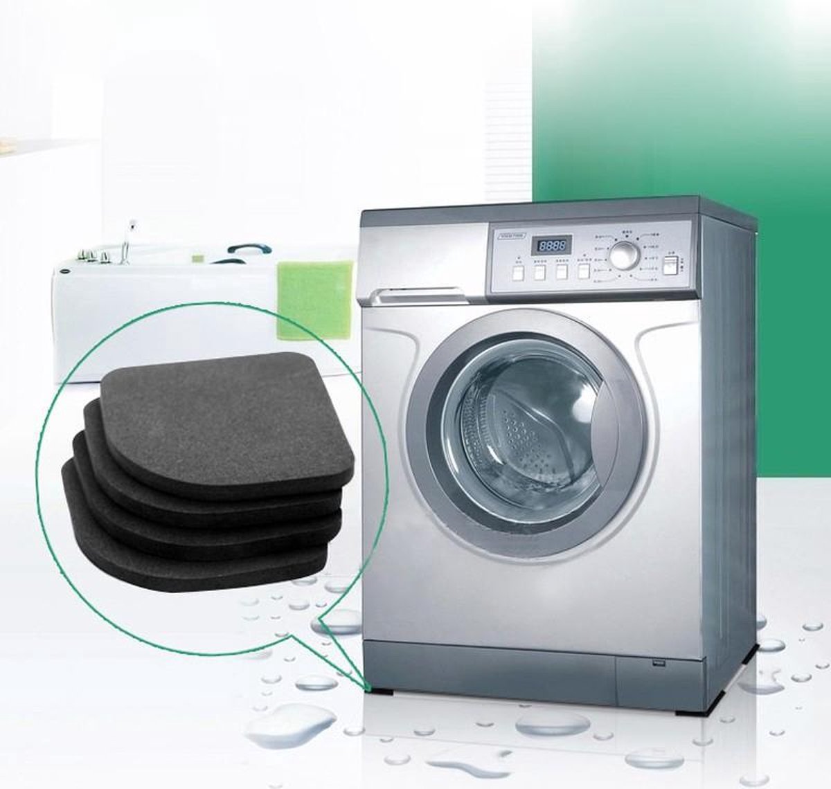 Trillingsdempers Wasmachine - 4 Stuks - Anti Trillings / Vibratie Dempers Pads - Rubber
