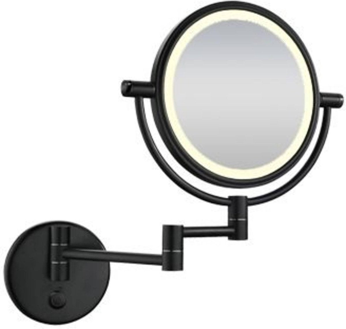 Saqu Scheerspiegel met LED-verlichting Wandmontage Mat Zwart
