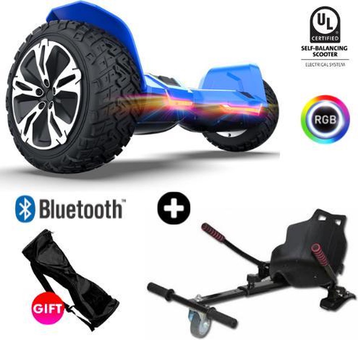 Gyroor |G2| Hoverboard met Hoverkart |8.5 Inch Wielen | Oxboard | Elektrische Step Alternatief | Blauw