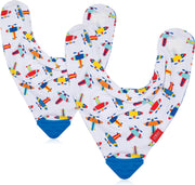Nûby - 2 Slabbetjes met Bijthoek - Blauw - 3m+