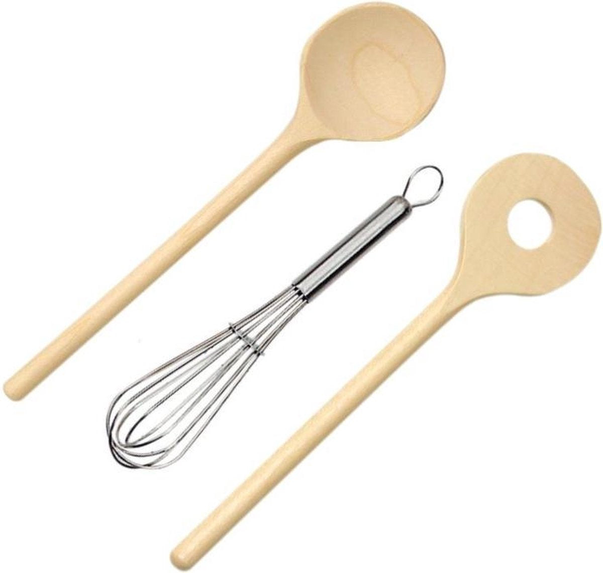 Houten keukenlepels 3 delig met garde (gluckskafer)