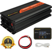 Renoster 12V Zuivere Sinus Omvormer - 2x Stopcontact -  1x USB - 2500W/5000W + Draadloze Afstandsbediening