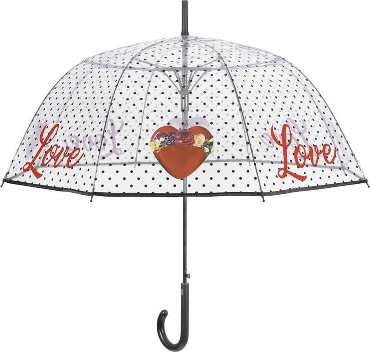 Perletti Koepelparaplu Love Automatisch 89 Cm Transparant