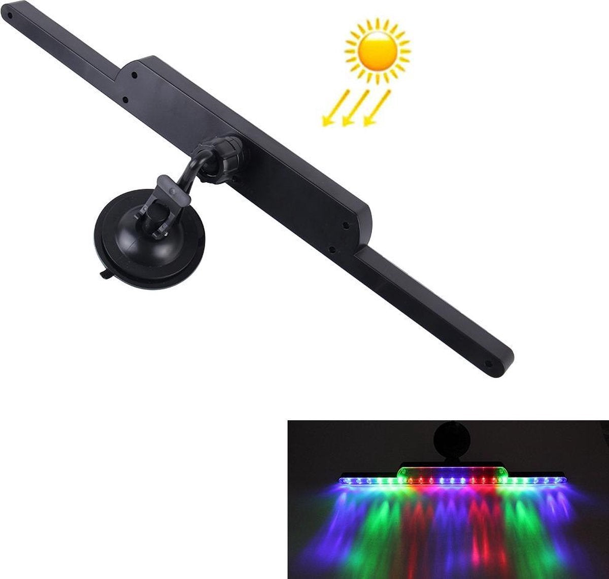 Solar Anti Collision Cupule Ranger Lamp Auto Achterlicht LED Flash Waarschuwingslampje Waarschuwingslicht (Kleurrijk Licht)
