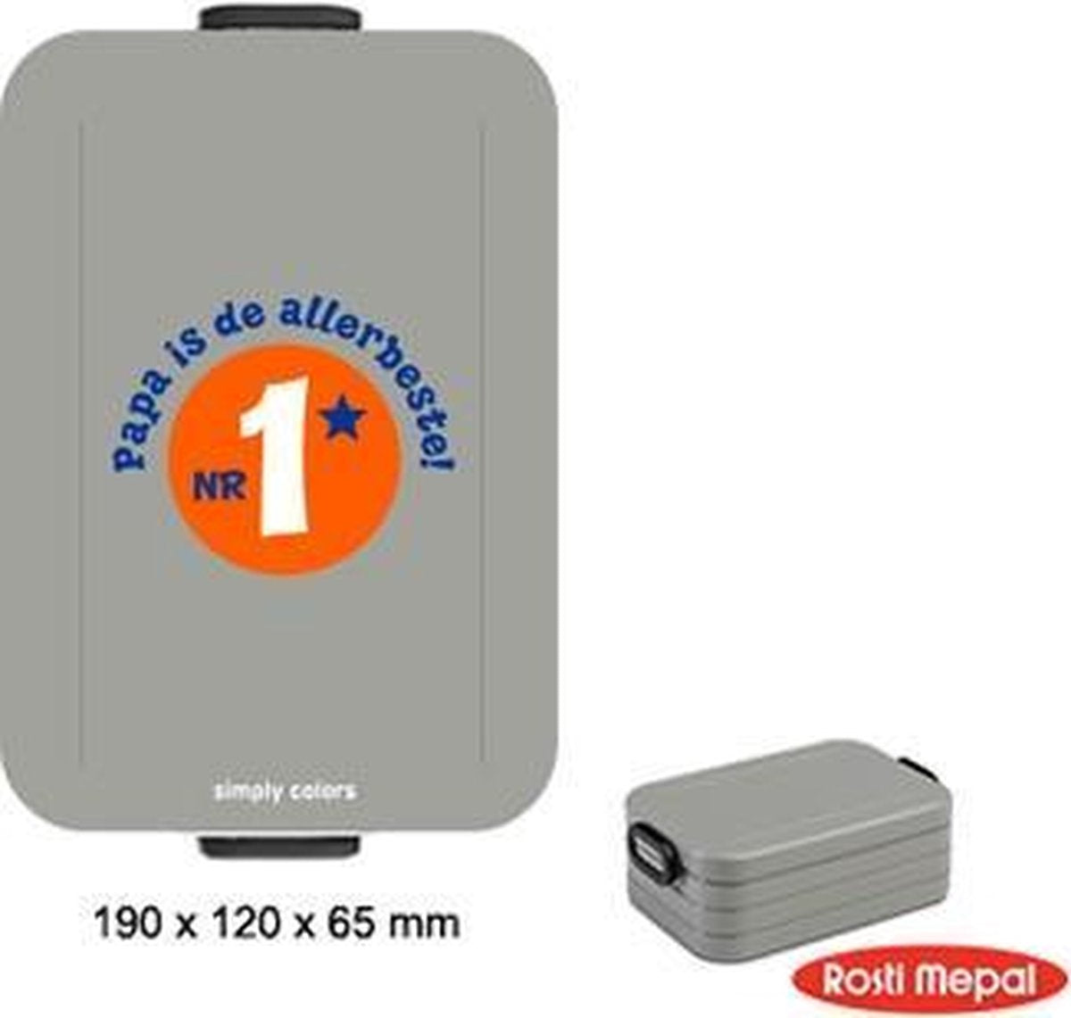 Mepal lunchbox TO GO illustration - Medium - Grijs - Papa is de allerbeste!