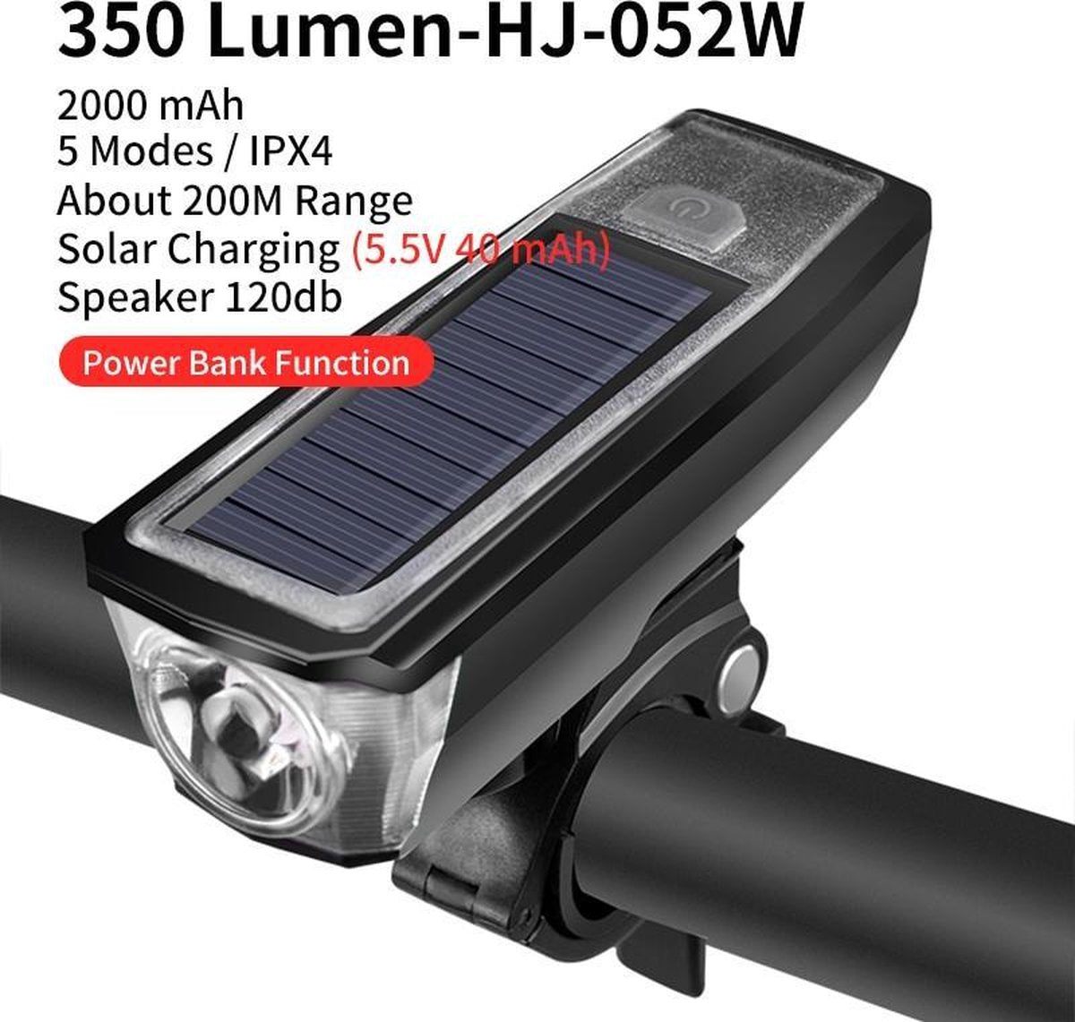 Baymate Fiets Licht Regendicht USB Oplaadbare LED 2000mAh MTB Voorlamp Koplamp Aluminium Ultralight Zaklamp Fietslicht