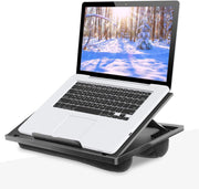 Laptopkussen in hoogte verstelbaar voor max. 15.6 inch | Notebook Ipad MacBook draagbare laptop tafel voor reizen werken thuis Comfortabele schoot desk | Bed bank trein auto | Laptophouder bedtafel knie tafel