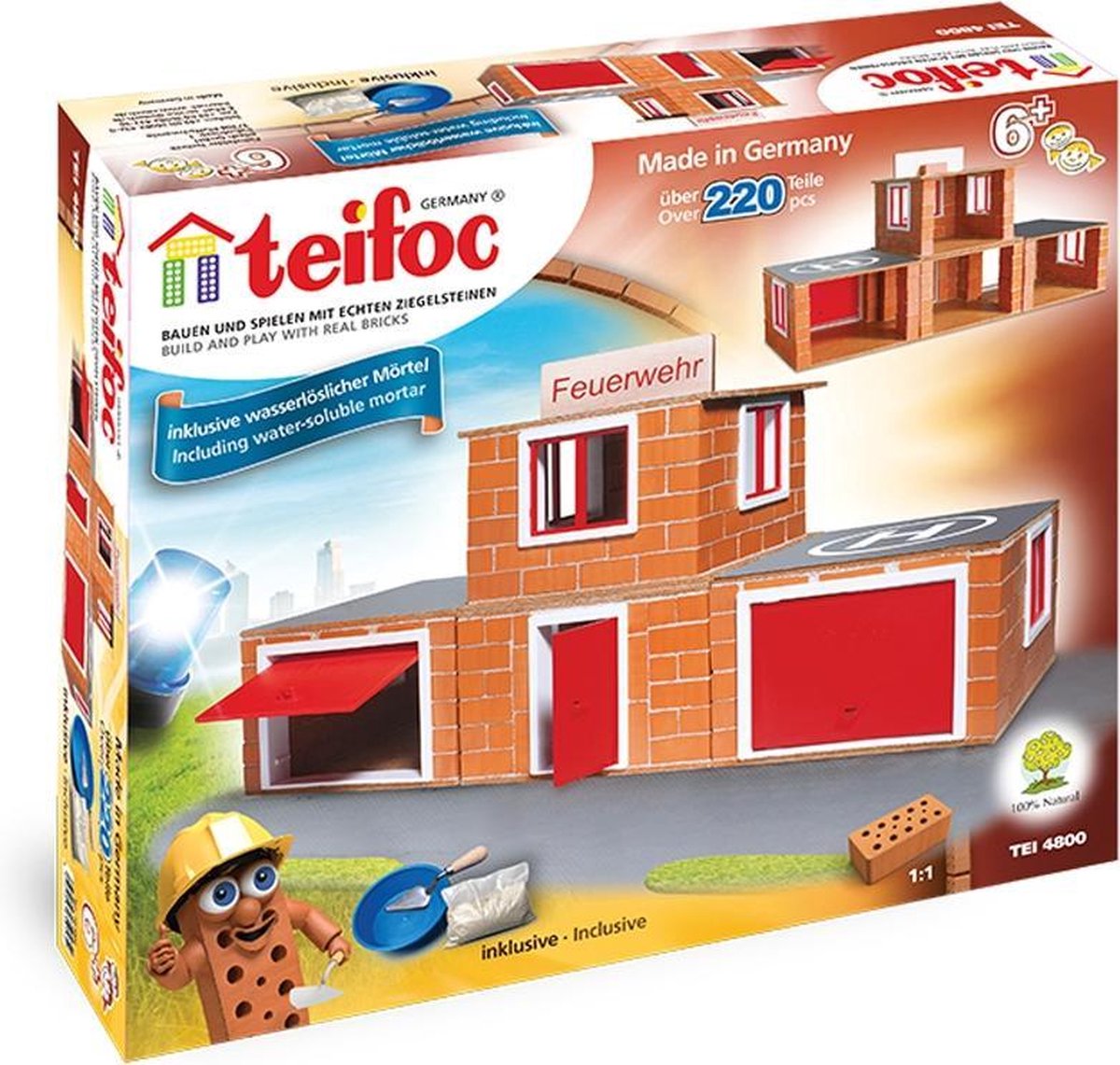 Teifoc Bouwdoos - Brandweerkazerne - Inclusief Cement Kom