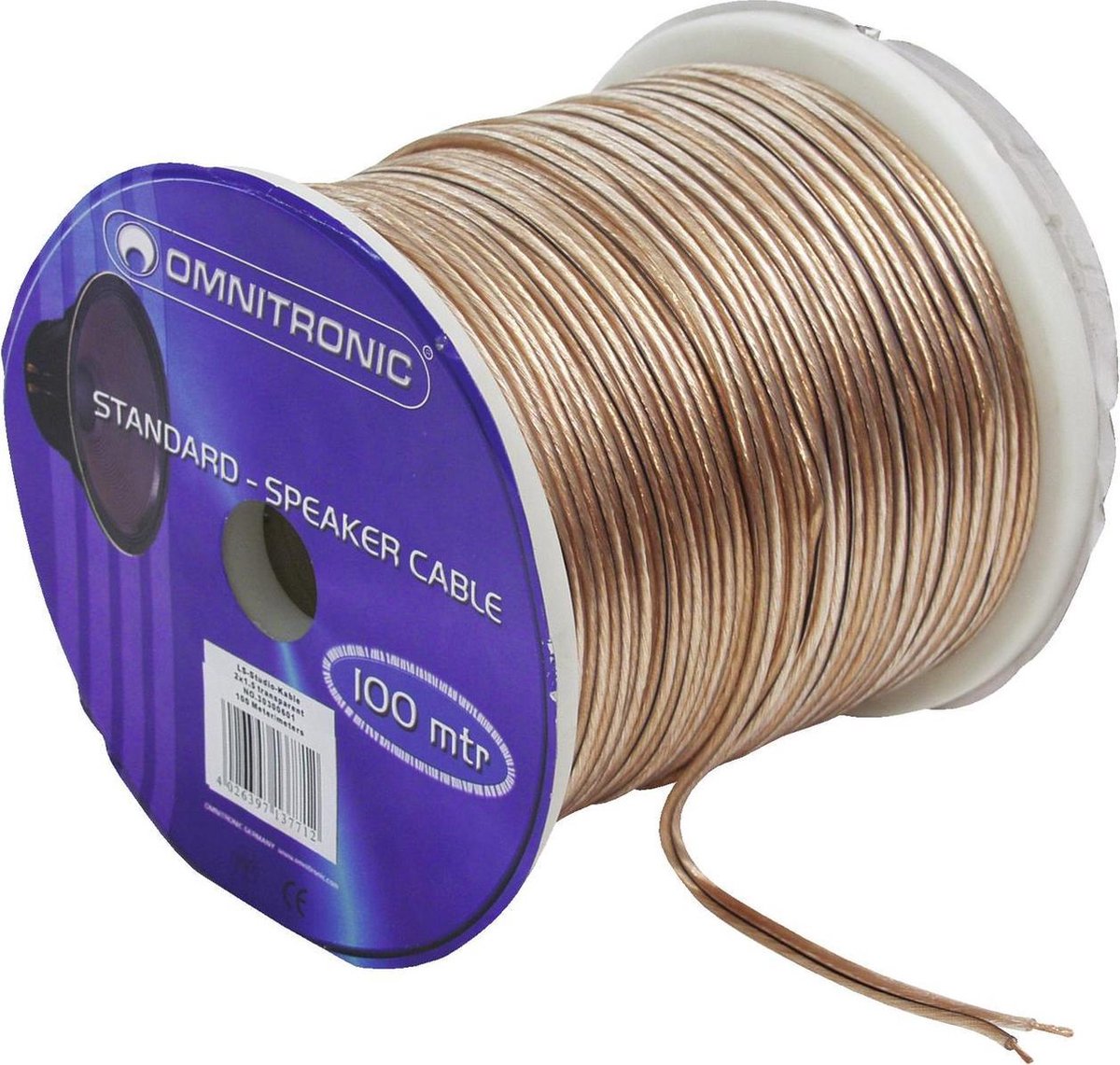OMNITRONIC speakerkabel 2x1.5 100m clear
