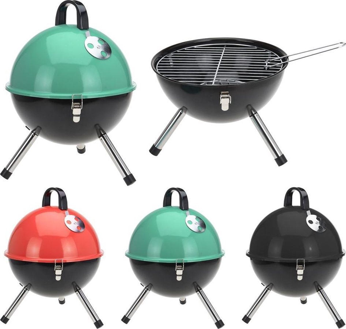 Barbecue bol - BBQ - Groen- Rood - Zwart -