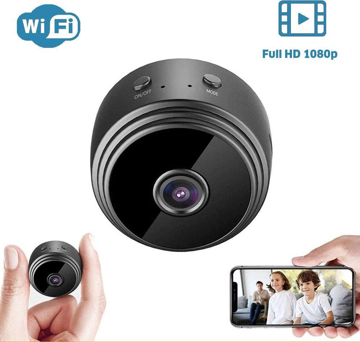 Techmaster Spy Camera Met Nederlandse Handleiding – Inclusief 32GB SD-kaart - Dashcam - Beveiligings Camera - Verborgen Camera - Spycam – Mini Camera – Mini Camera Spy – Spionage Camera - Spy Camera Met Wifi App - Zwart - Full HD 1080p
