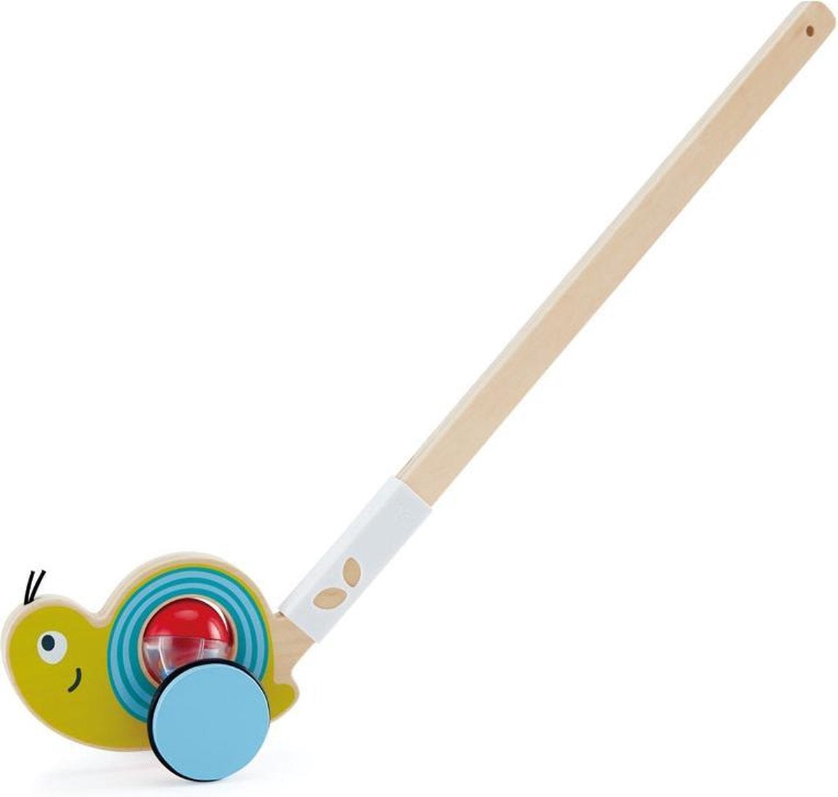 Hape Houten Stokroller Slak 60 Cm Groen/blauw