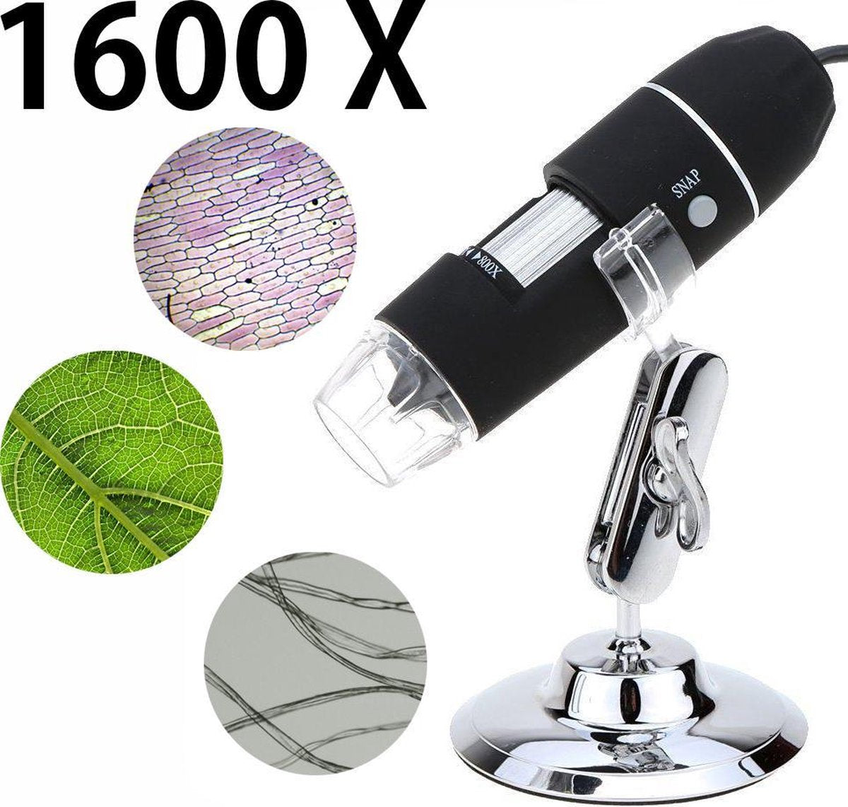 Digitale Microscoop met wel 1600 x zoom en LED verlichting. Geweldige gadget!
