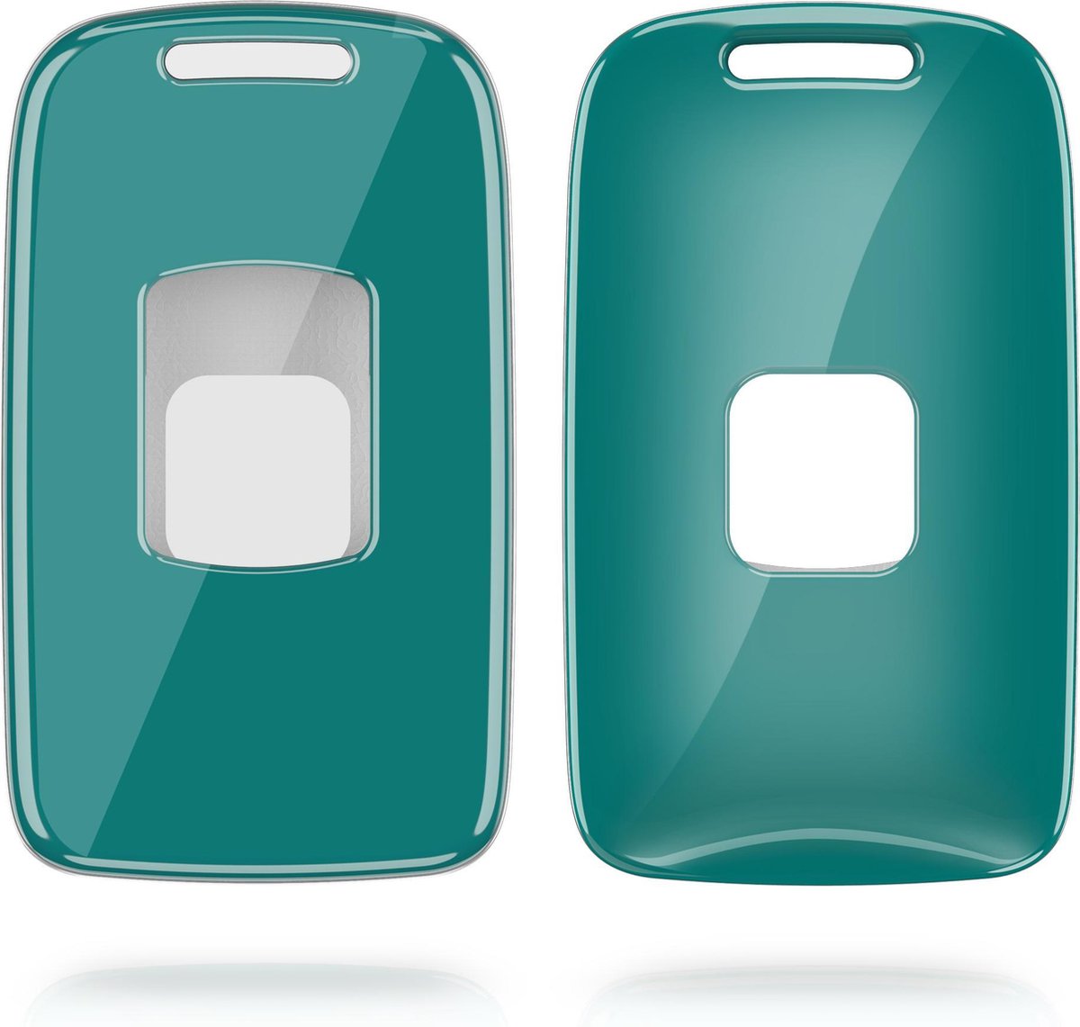 kwmobile autosleutelhoes voor Renault 4-knops Smartkey autosleutel (alleen Keyless Go) - Harcover sleutelhoes in petrol