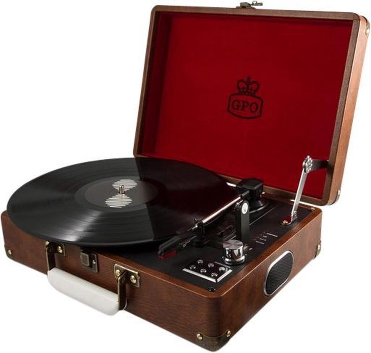 GPO Kofferplatenspeler Kofferplatenspeler ingebouwde speakers - Bruin