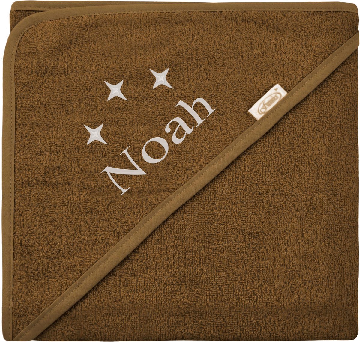 Badcape uni line - brown clay - met GRATIS geborduurde naam