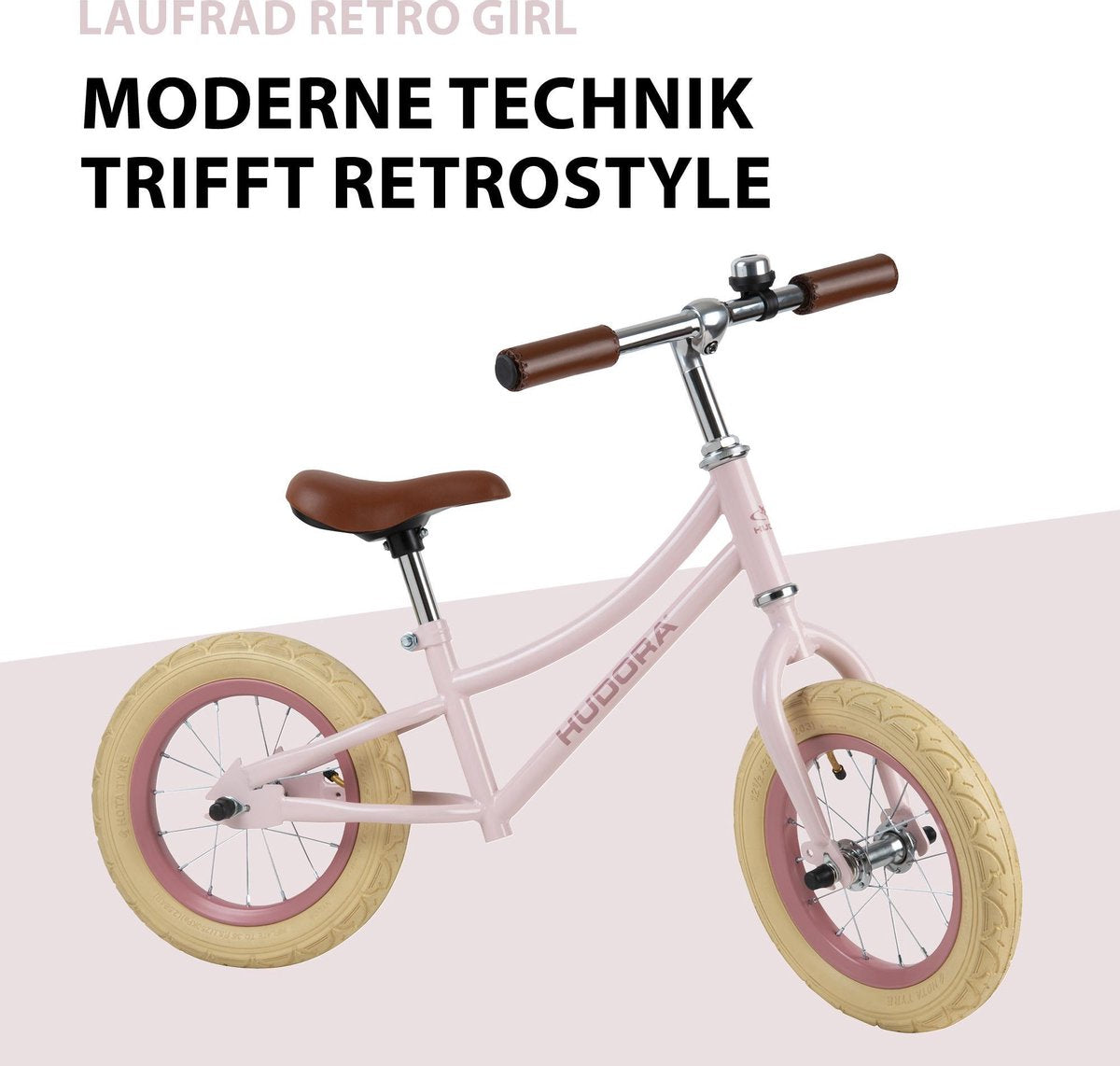 Hudora Loopfiets Retro Girl - Roze