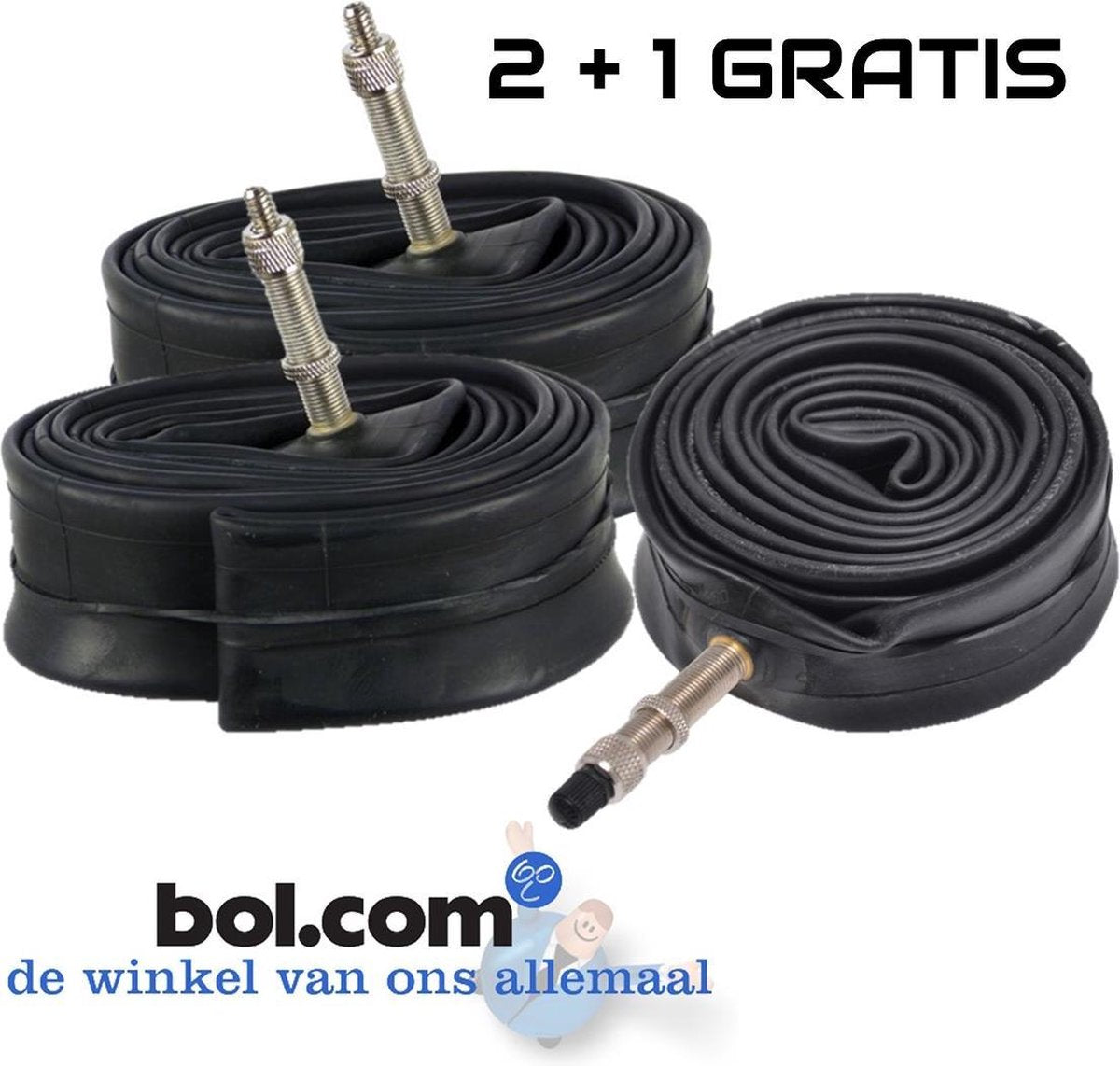 26 INCH Binnenband | 3-PACK!! (2+1 GRATIS) | E-Bike - Tourfiets - Omafiets - Mountainbike | Hollands (DUNLOP) ventiel 45mm | 26 × 1 3/8 37-590