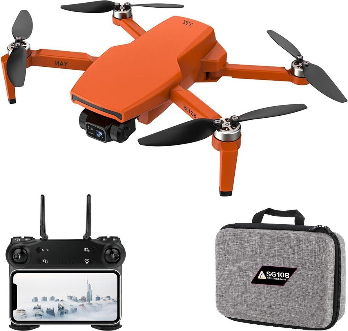 iTeck SG108 Brushless Drone 4k HD 5G WiFi Drone Met HD Camera - Inclusief Opbergtas