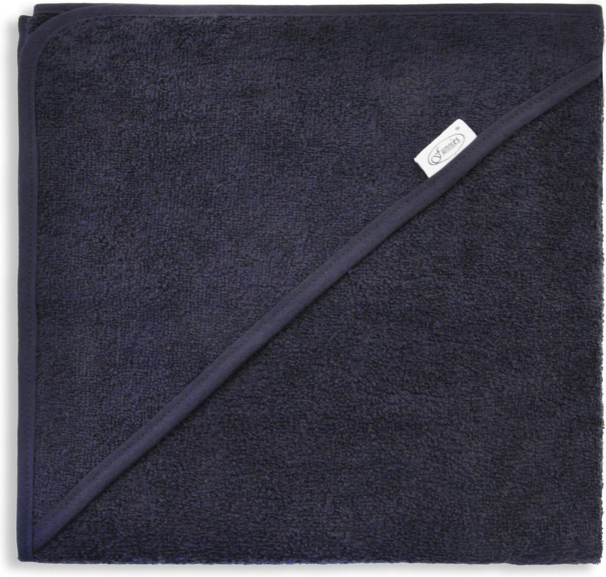 Baby badcape / omslagdoek navy  - 100% katoen - Funnies
