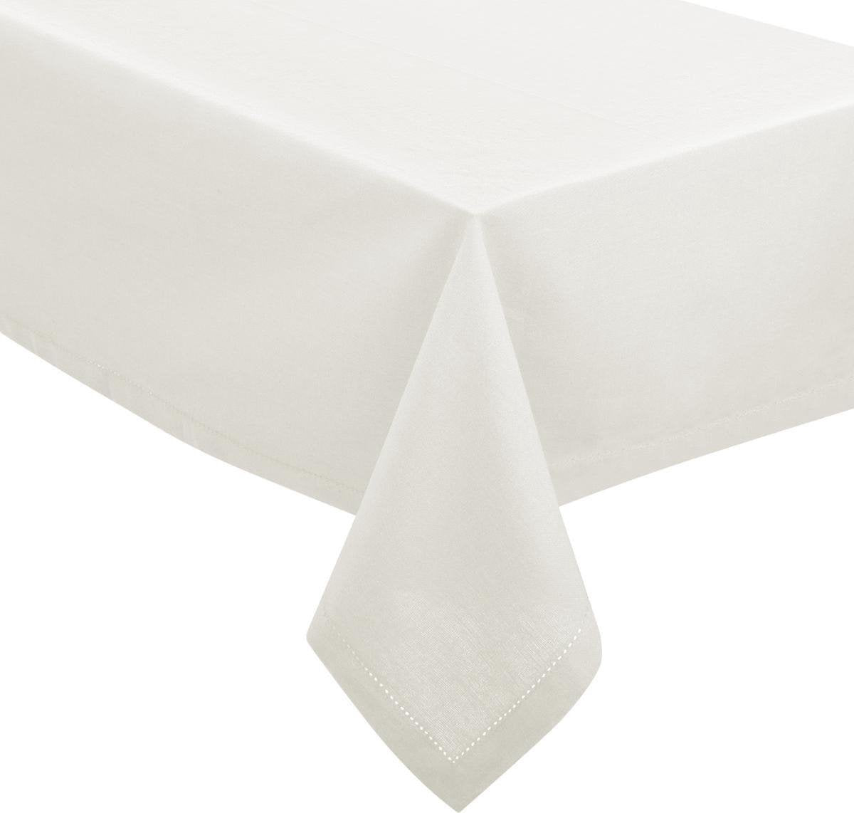 DELUXE tafelkleed chambray katoen wit - 140 x 240 cm - Katoen