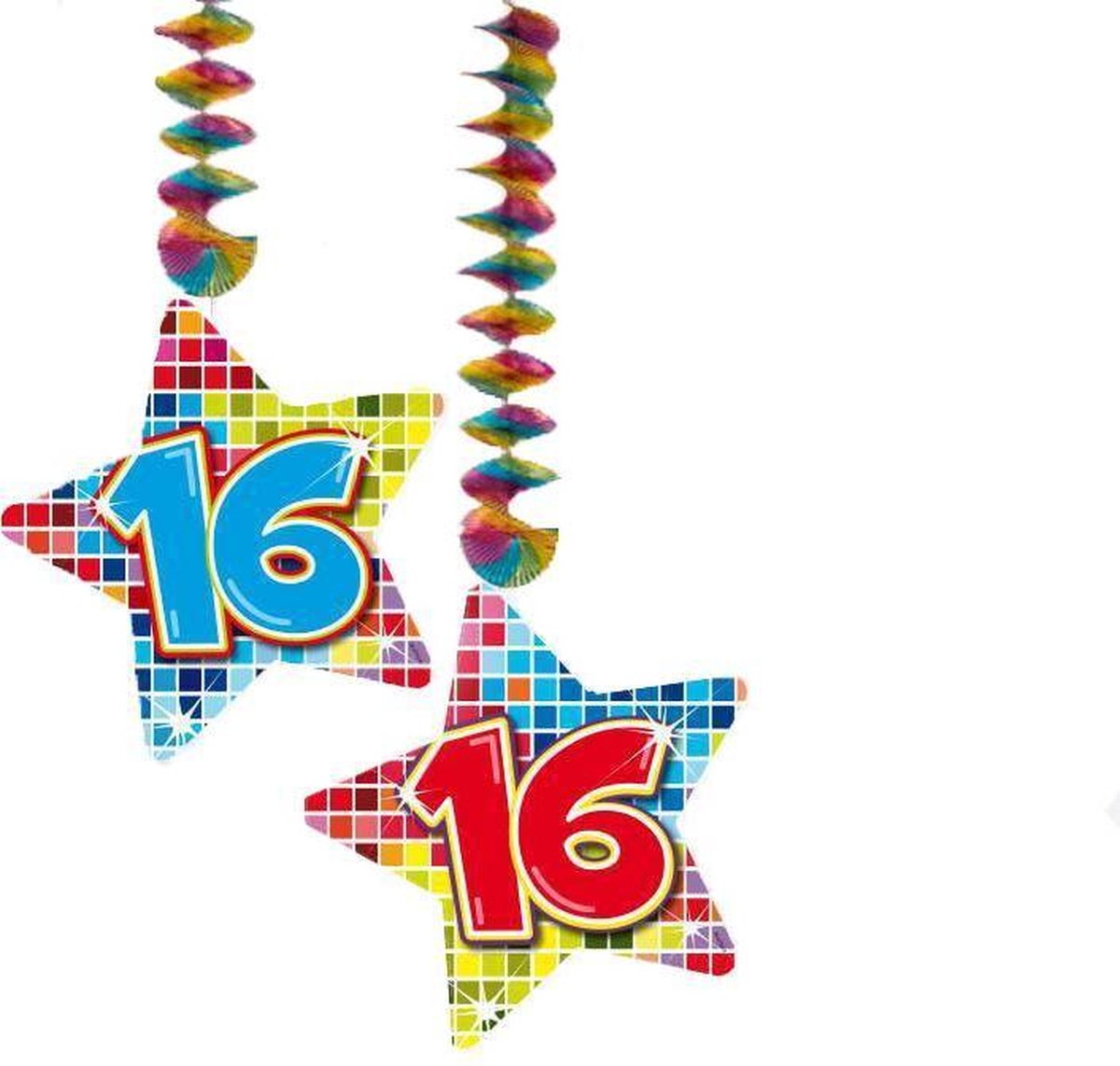 Hangdecoratie 16 Jaar 75cm 2 stuks