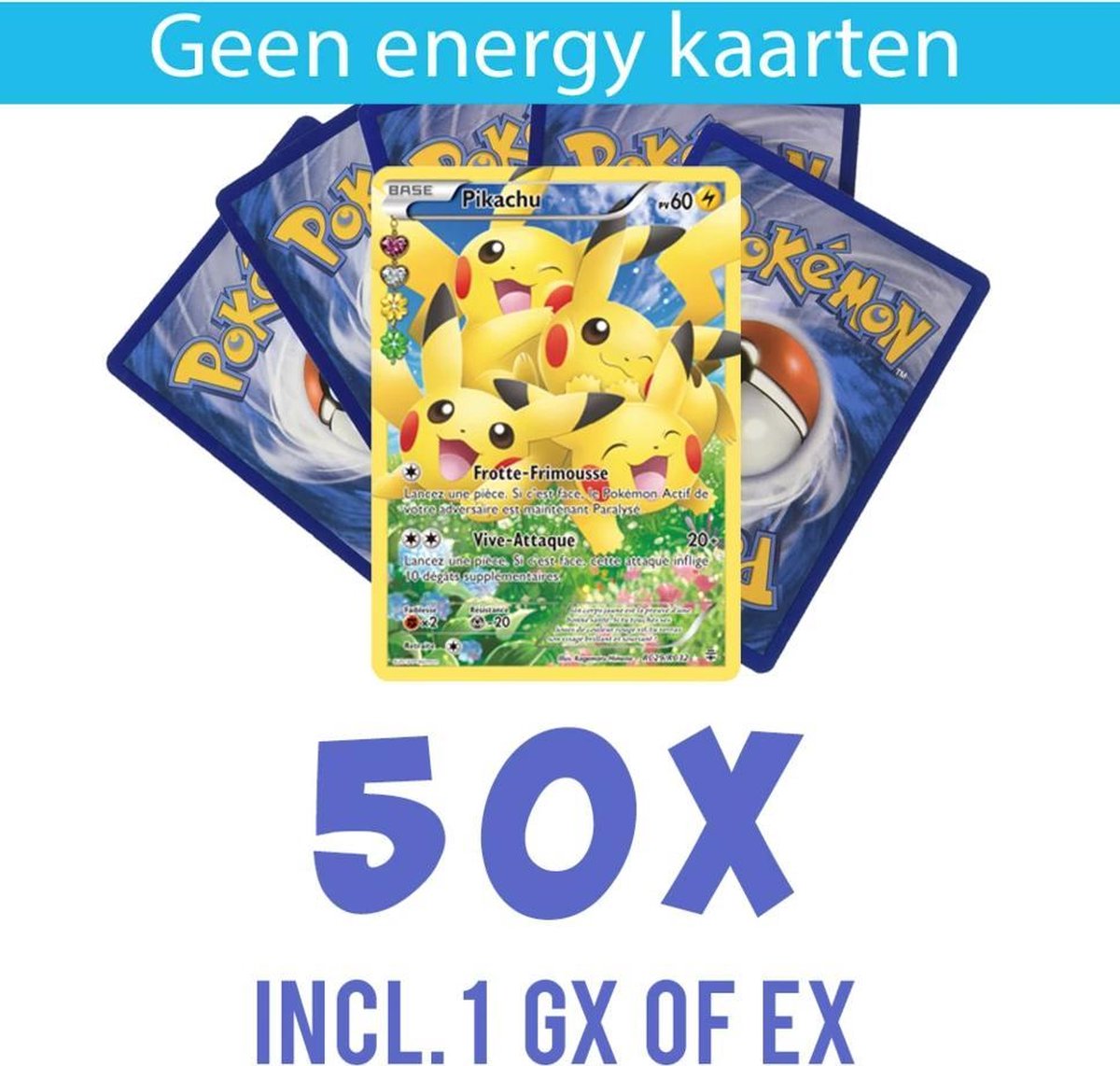 50 random Pokémon kaarten - gegarandeerd 1 GX of EX kaart
