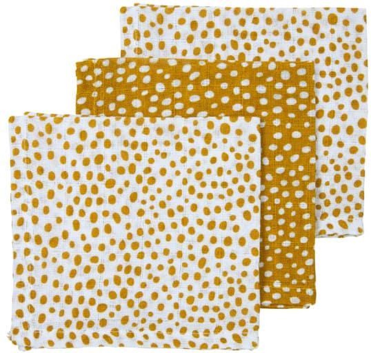 Meyco 3-pack monddoekjes Cheetah honey gold
