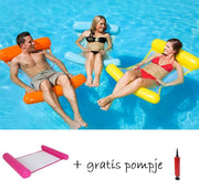 Opblaasbaar Water Hangmat + GRATIS Pompje - Hang Mat - Waterhangmat - Luchtbed - Lounge - Roze