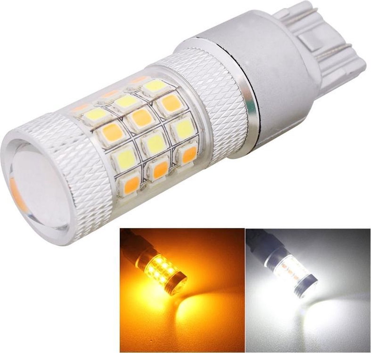 T20 / 7443 8W 420LM Wit + Geel Licht 42 LED 2835 SMD Autoremlicht Stuurlicht
