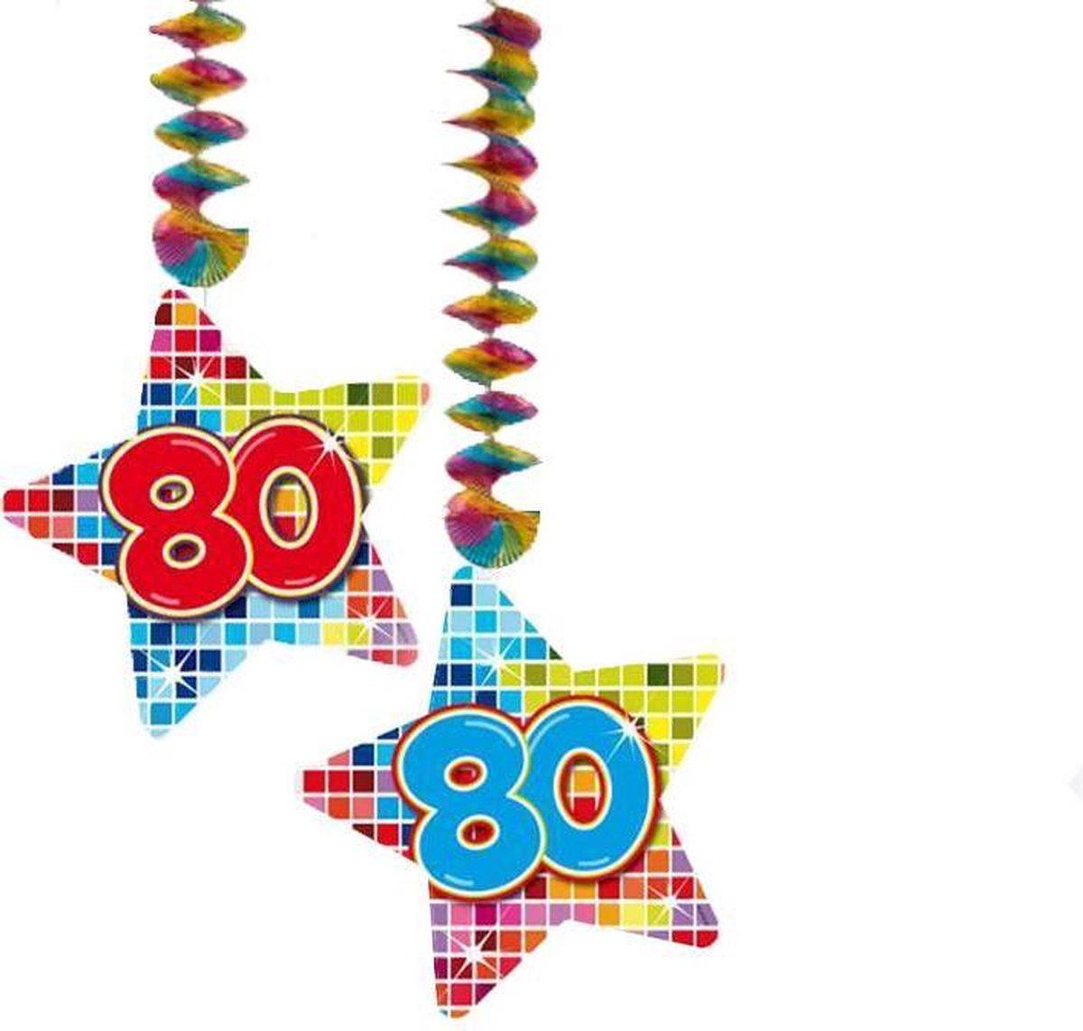 Hangdecoratie 80 Jaar 75cm 2 stuks