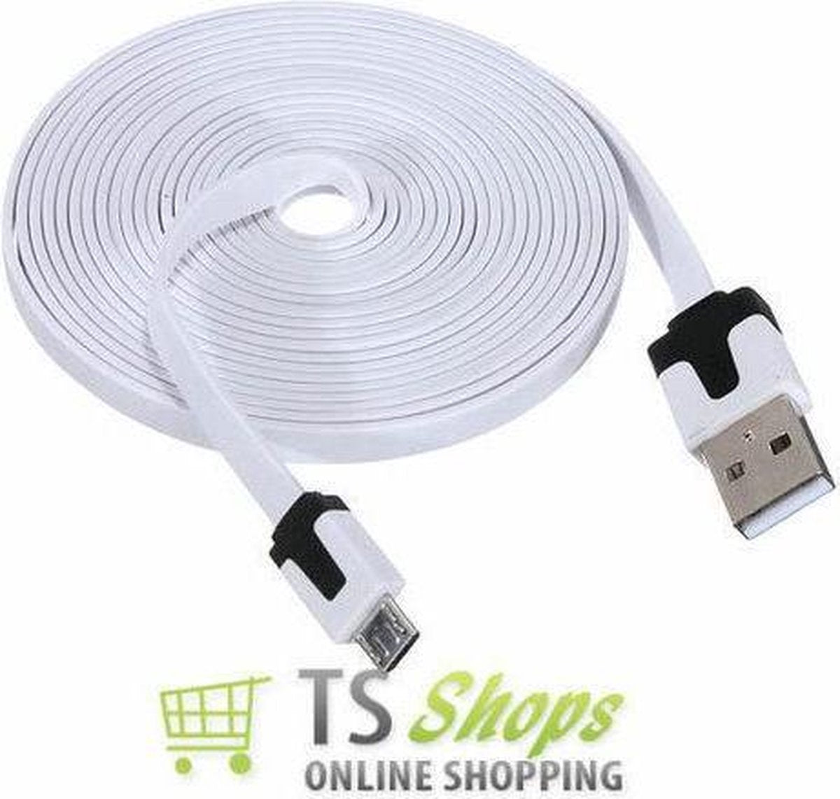 Micro USB Kabel Datacable 3 meter Universeel White Wit