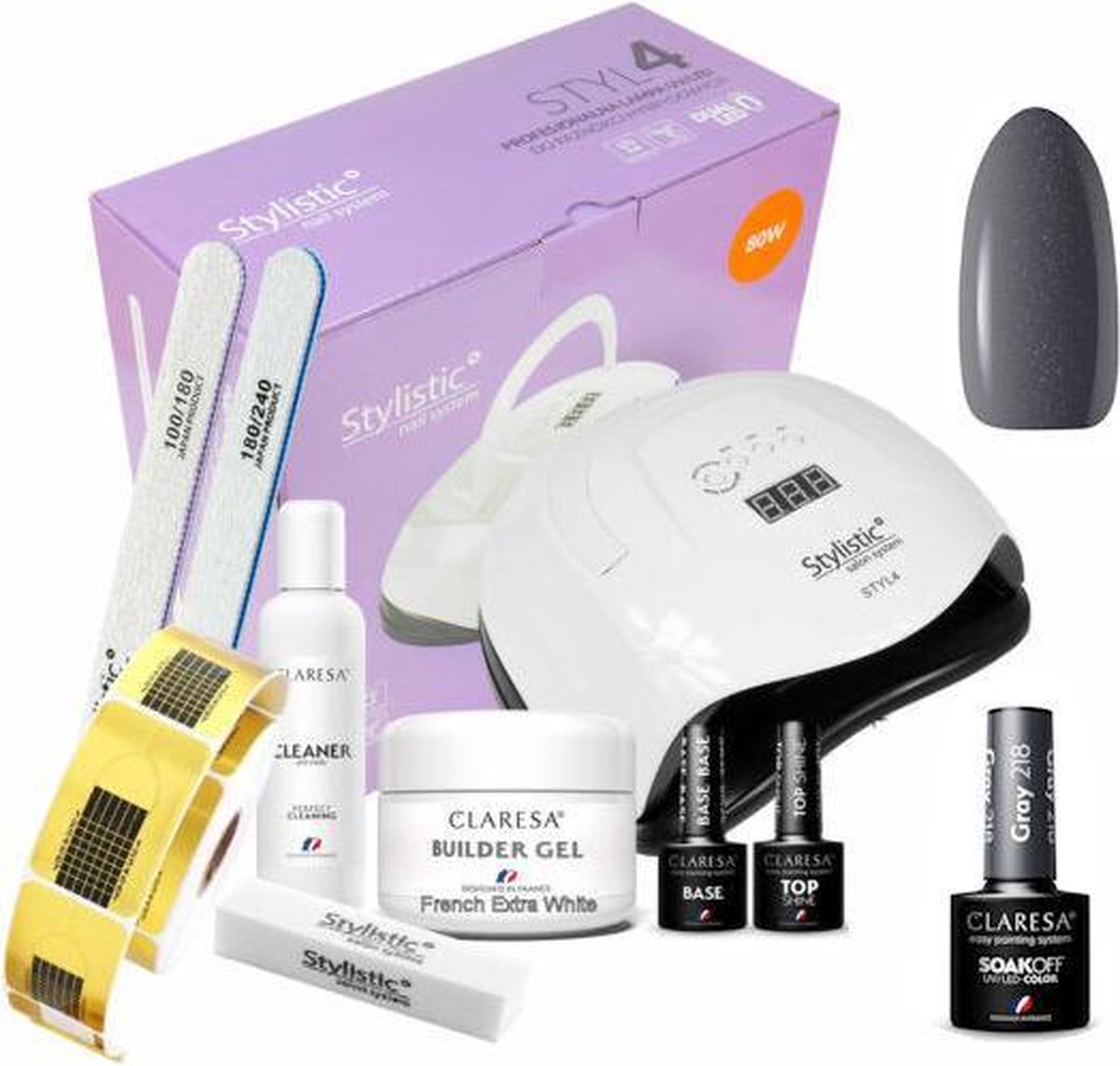 Claresa Stylistic Builder Set Compleet Inclusief 80W. UV/LED Lamp
