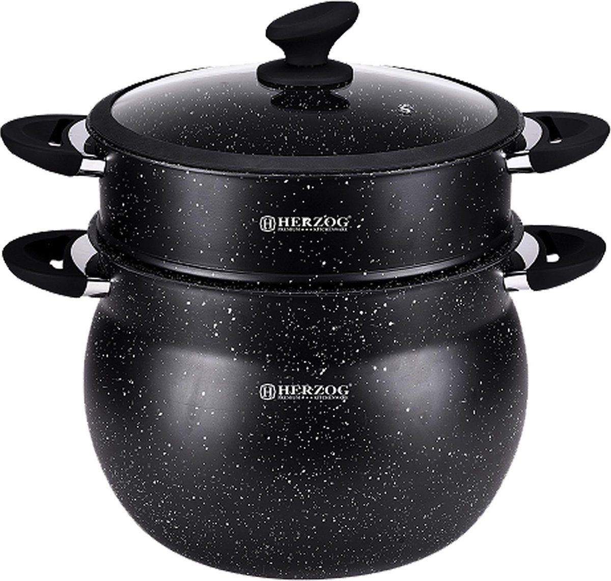 Herzog HR-CP6M: 6L aluminium stone-coated couscous pot