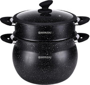 Herzog HR-CP6M: 6L aluminium stone-coated couscous pot