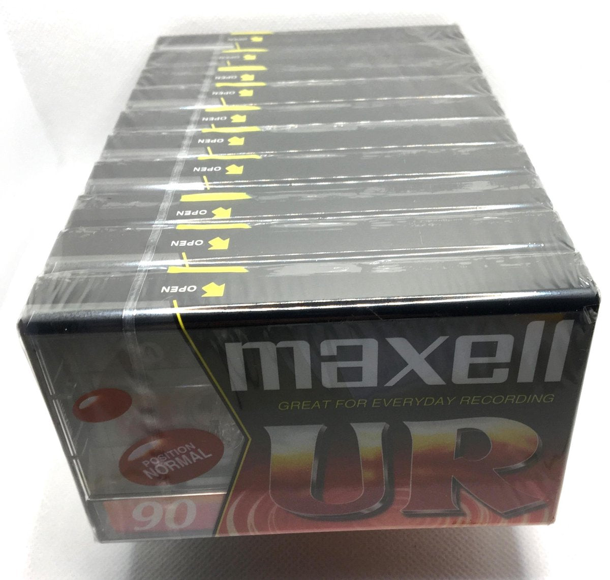 Audio Cassette Tape Maxell UR 90 normaal position type I (10 Pack)- Uiterst geschikt voor alle opnamedoeleinden / Sealed Blanco Cassettebandje / Cassettedeck