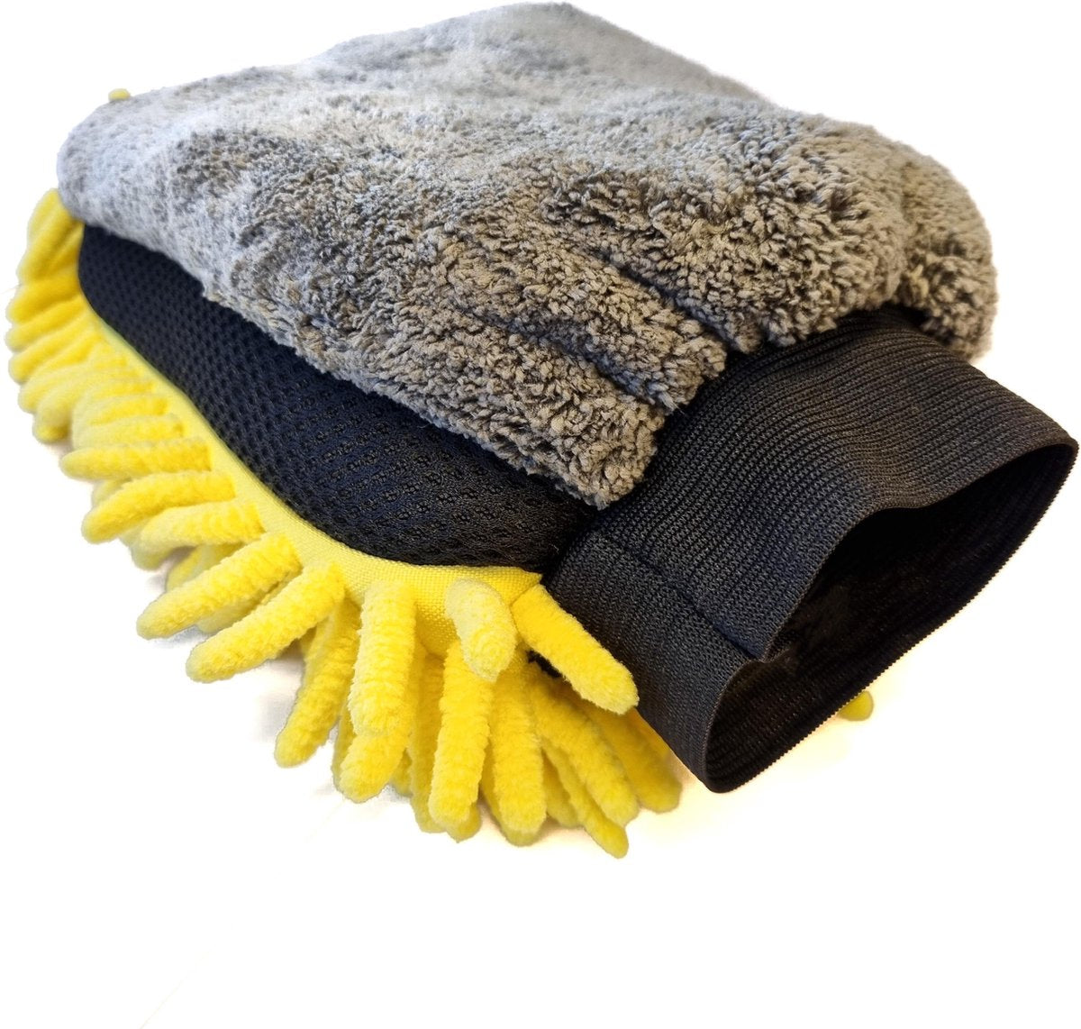 Gadgetpoint | Auto Handschoen | Schoonmaak Spons | Auto Washandschoen | Auto Wassen | Schoonmaakspons | Grijs/Geel